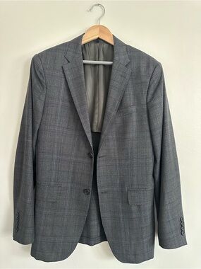 JACK SPADE Plaid Men's Blazer - Gray, Blue